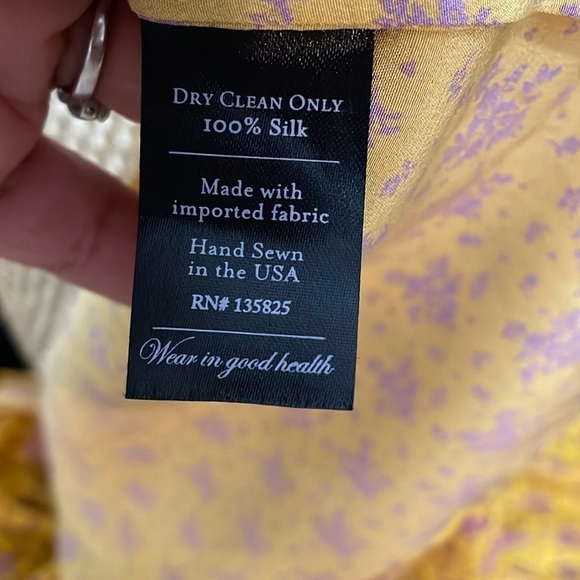 No.6 Store Yellow and Purple Floral Dress silk - Picture 11 of 14